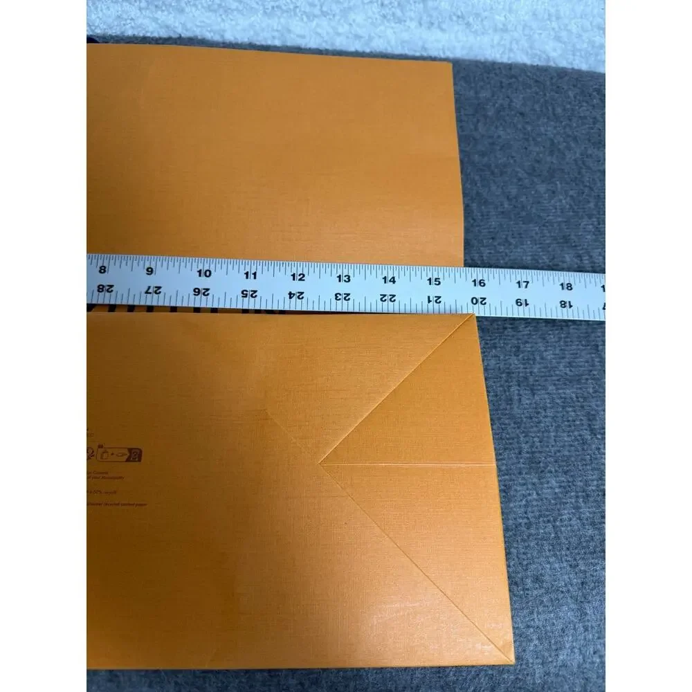 LOUIS VUITTON Paper Bag - Orange with Blue Handles - 16x13x6 - Used Once!